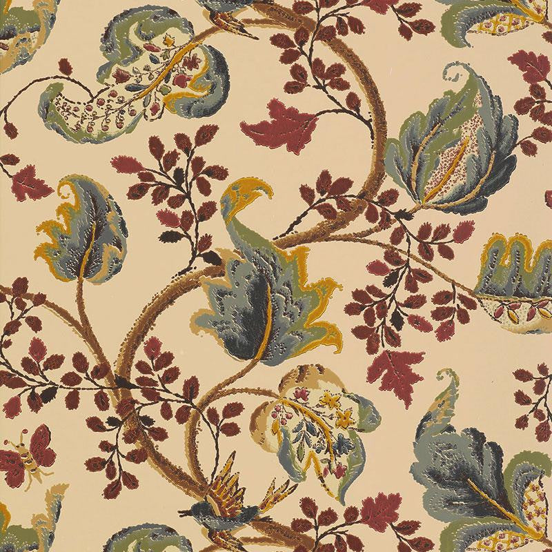 Fox Hollow Document Natural 5004101 by Schumacher Designer Wallpaper Perennial Favorites 27.0" - Swanky Fabrics -