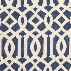 Imperial Trellis Ii Ivory / Navy 174411 by Schumacher Designer Fabric