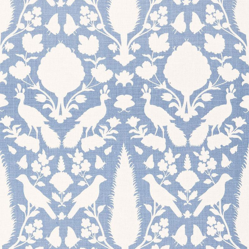 Chenonceau Sky 173567 by Schumacher Designer Fabric Exuberant Prints 13.5" - Swanky Fabrics -