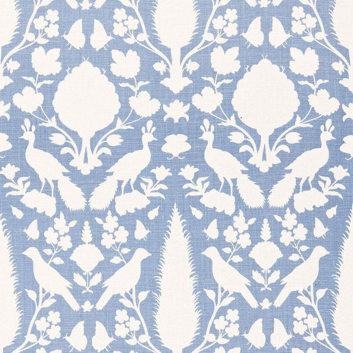Chenonceau Sky 173567 by Schumacher Designer Fabric Exuberant Prints 13.5" - Swanky Fabrics -