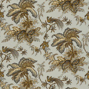 Coconut Grove Aqua & Tan 5004052 by Schumacher Designer Wallpaper