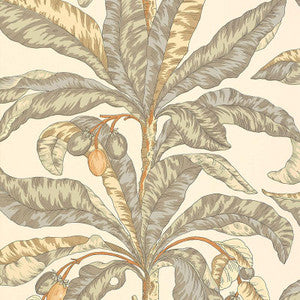 Blair House Palm Vanilla & Aqua 5004060 by Schumacher Designer Wallpaper
