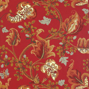 Fox Hollow Tomato And Brass 5004102 by Schumacher Designer Wallpaper