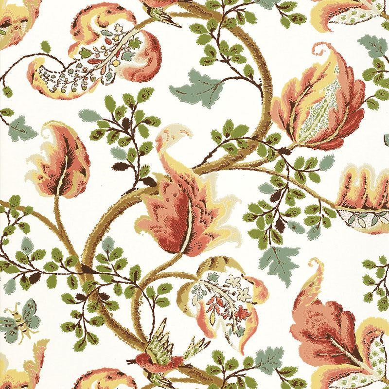 Fox Hollow Ivory 5004104 by Schumacher Designer Wallpaper Perennial Favorites 27.0" - Swanky Fabrics -