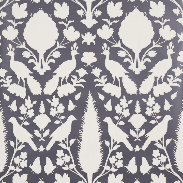 Chenonceau Charcoal 5004123 by Schumacher Designer Wallpaper Exuberant Prints 13.5" - Swanky Fabrics -