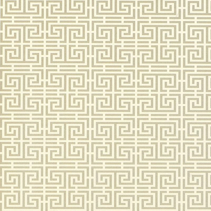 Chinois Fret Pewter 5004162 by Schumacher Designer Wallpaper Essential 6.12" - Swanky Fabrics -