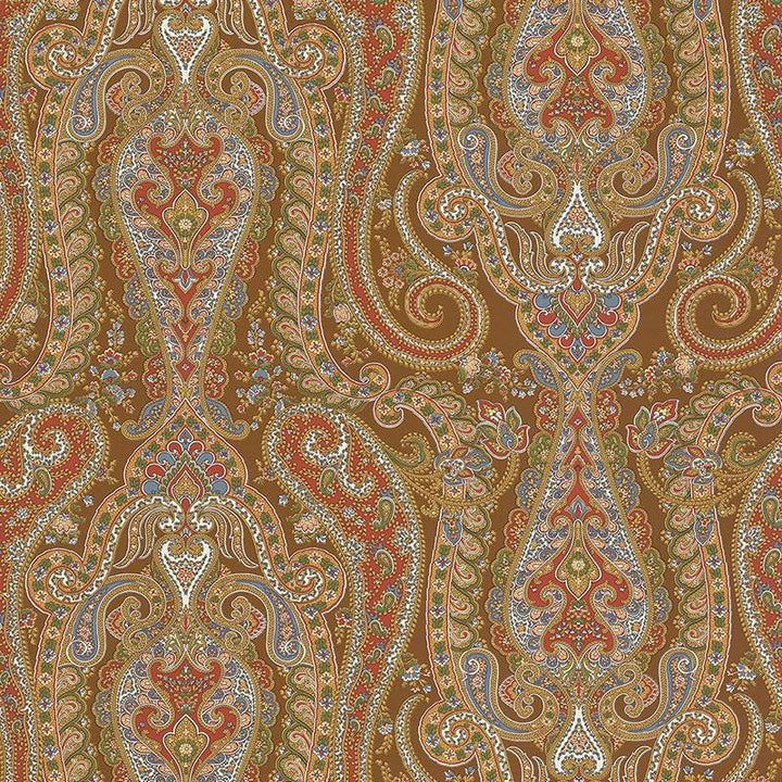 Isabella Paisley Mink 5004181 by Schumacher Designer Wallpaper Perennial Favorites 27.0" - Swanky Fabrics -