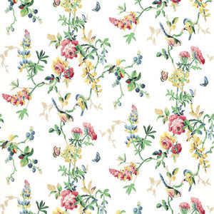 Chickadee Floral Primary 5004360 by Schumacher Designer Wallpaper
