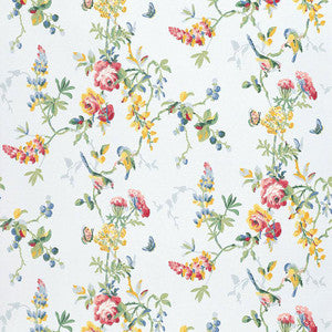 Chickadee Floral Sky 5004362 by Schumacher Designer Wallpaper