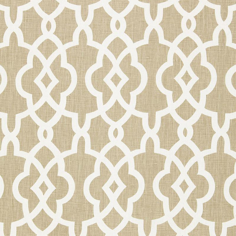 Summer Palace Fret Sand 174590 by Schumacher Designer Fabric Classic Prints 27.0" - Swanky Fabrics -