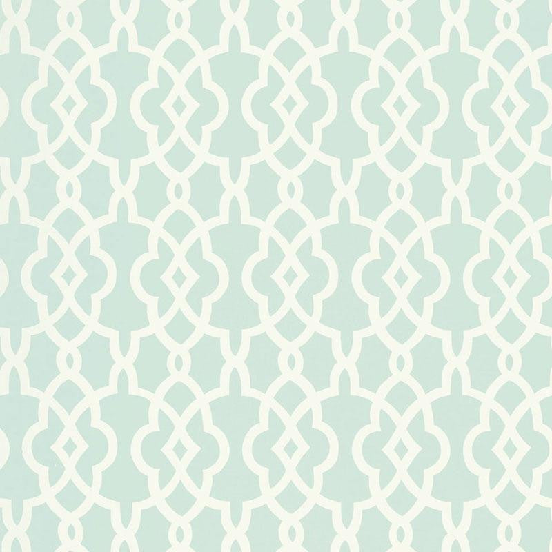Summer Palace Fret Mineral 5005143 by Schumacher Designer Wallpaper Modern Nature 27.0" - Swanky Fabrics -