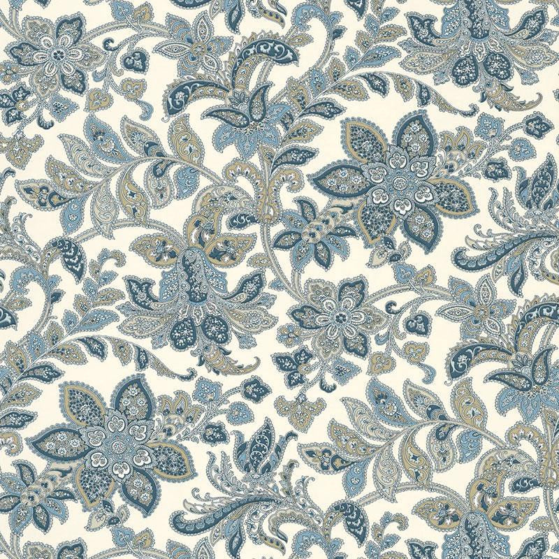 Corsini Paisley Porcelain 5004072 by Schumacher Designer Wallpaper Perennial Favorites 13.5" - Swanky Fabrics -