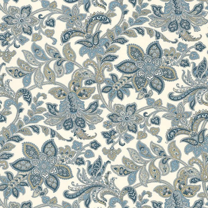 Corsini Paisley Porcelain 5004072 by Schumacher Designer Wallpaper Perennial Favorites 13.5" - Swanky Fabrics -