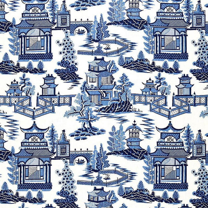 Nanjing Porcelain 174431 by Schumacher Designer Fabric Exuberant Prints 27.0" - Swanky Fabrics -