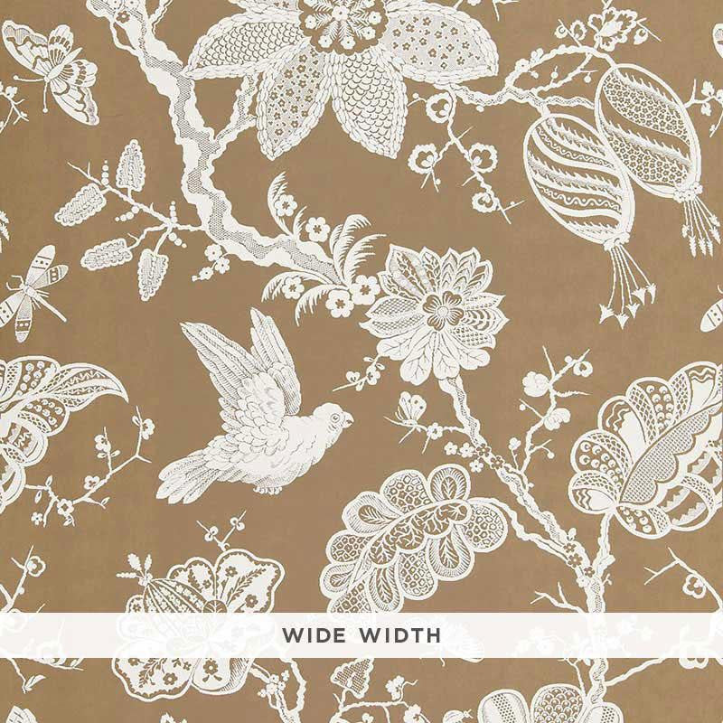 Bali Vine Mocha 5005002 by Schumacher Designer Wallpaper Modern Nature 54.0" - Swanky Fabrics -