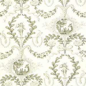 Jester Arabesque Grisaille 5004110 by Schumacher Designer Wallpaper