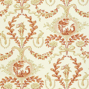 Jester Arabesque Terra Cotta 5004111 by Schumacher Designer Wallpaper