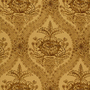 Haddon Hall Damask Umber 5004171 by Schumacher Designer Wallpaper