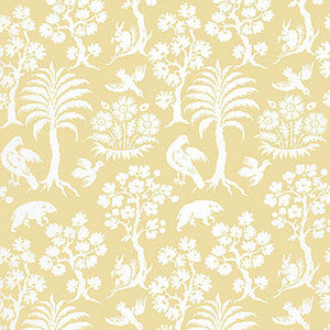 Palm Damask Sunlight 5004351 by Schumacher Designer Wallpaper