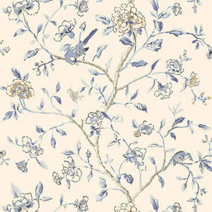 Annabelle Vine Porcelain 5004401 by Schumacher Designer Wallpaper