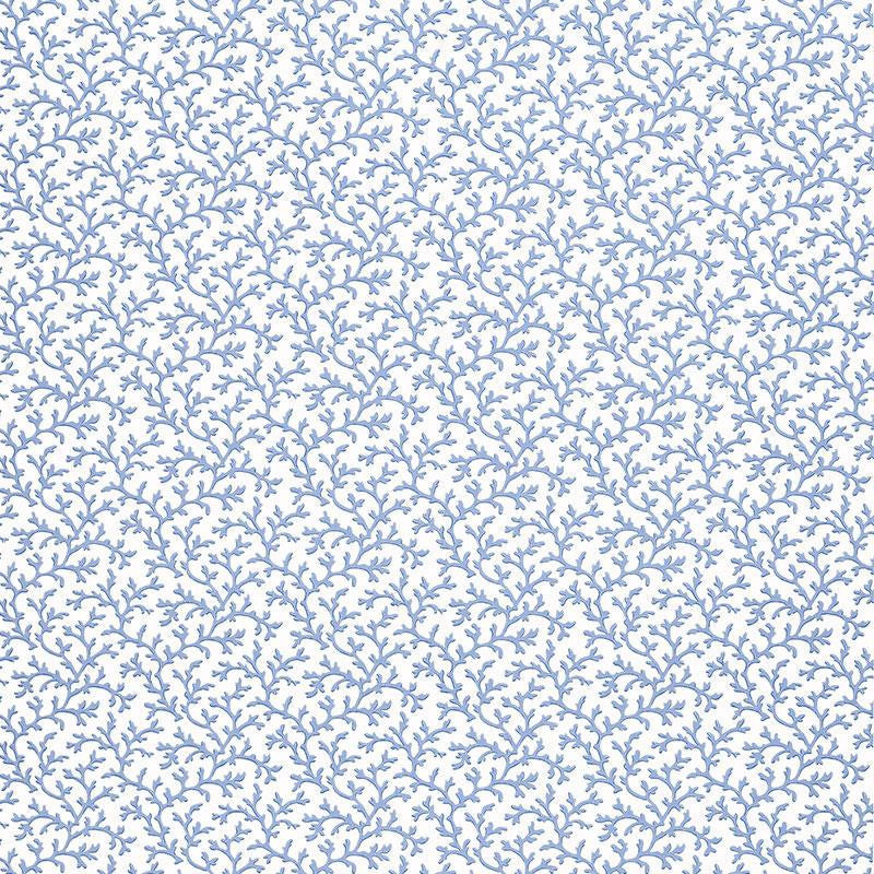 Coral Vine Ocean 5004414 by Schumacher Designer Wallpaper Simply Charming 4.5" - Swanky Fabrics -