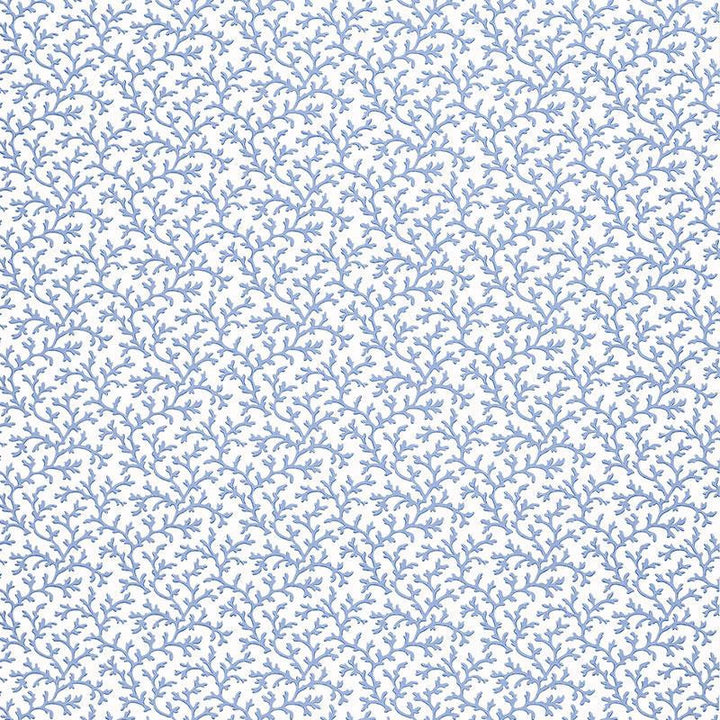 Coral Vine Ocean 5004414 by Schumacher Designer Wallpaper Simply Charming 4.5" - Swanky Fabrics -