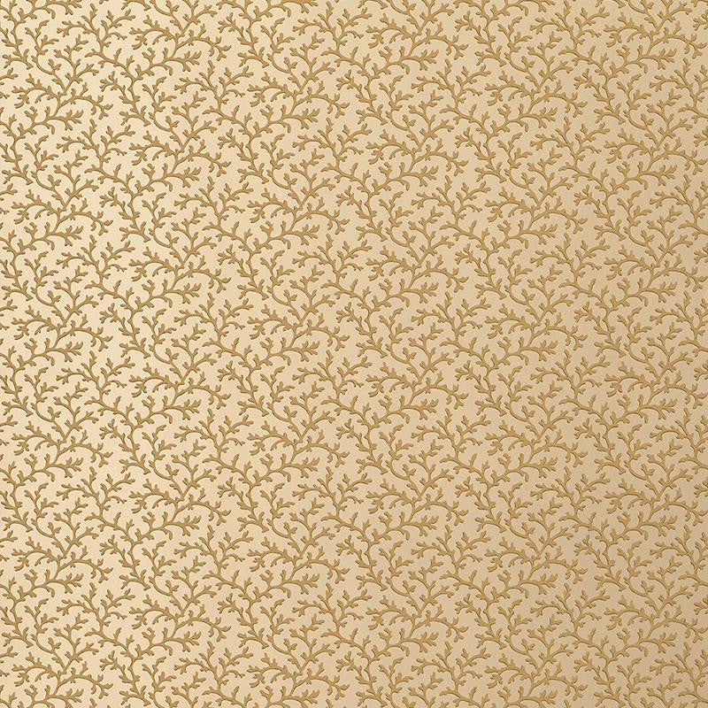 Coral Vine Burnished Gold 5004416 by Schumacher Designer Wallpaper Simply Charming 4.5" - Swanky Fabrics -