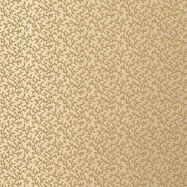 Coral Vine Burnished Gold 5004416 by Schumacher Designer Wallpaper Simply Charming 4.5" - Swanky Fabrics -