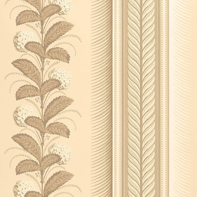 Hydrangea Drape Fawn 5004453 by Schumacher Designer Wallpaper Greenhouse 27.0" - Swanky Fabrics -