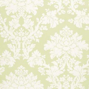 Tierni Damask Celery 5004462 by Schumacher Designer Wallpaper