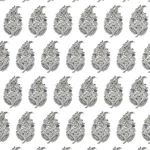 Rajasthan Paisley Silver 5004474 by Schumacher Designer Wallpaper