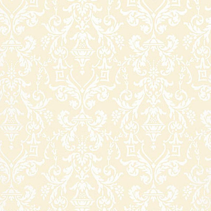 Lido Damask Beige 5004480 by Schumacher Designer Wallpaper Greenhouse 9.0" - Swanky Fabrics -
