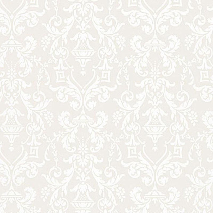 Lido Damask Dove 5004483 by Schumacher Designer Wallpaper Greenhouse 9.0" - Swanky Fabrics -