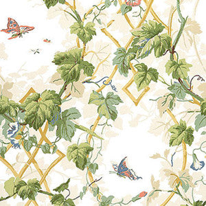 Leafy Arbor Cream 5004490 by Schumacher Designer Wallpaper