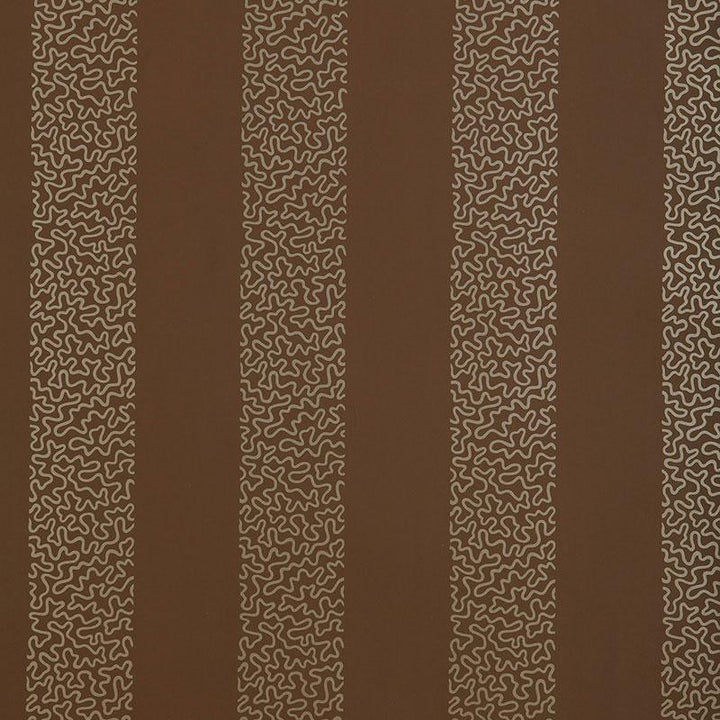 Beekman Stripe Truffle 5004573 by Schumacher Designer Wallpaper Chroma 6.75" - Swanky Fabrics -