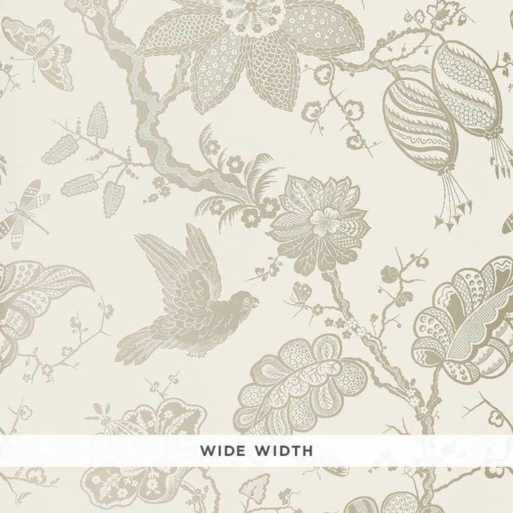 Bali Vine Platinum 5005000 by Schumacher Designer Wallpaper Modern Nature 54.0" - Swanky Fabrics -