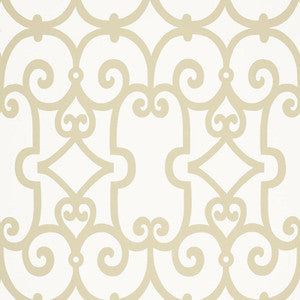 Manor Gate Sand 5005052 by Schumacher Designer Wallpaper