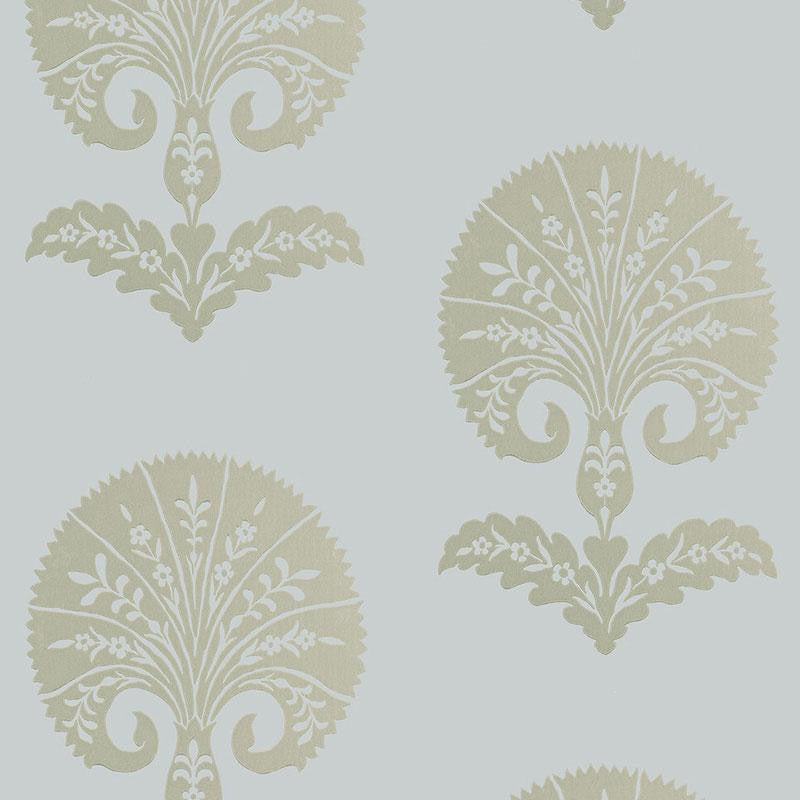 Ottoman Flower Heliotrope 5005082 by Schumacher Designer Wallpaper Modern Nature 27.0" - Swanky Fabrics -