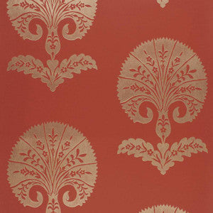 Ottoman Flower Paprika 5005083 by Schumacher Designer Wallpaper