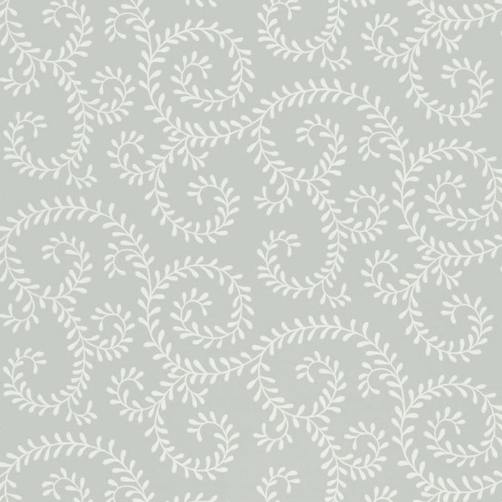 Leafy Scroll Dove 5005090 by Schumacher Designer Wallpaper Simply Charming 13.5" - Swanky Fabrics -