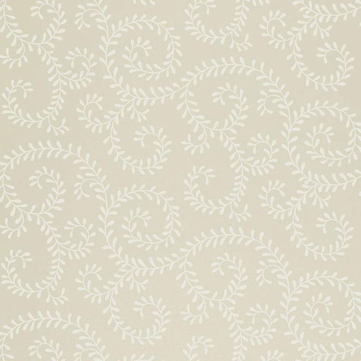 Leafy Scroll Bone 5005091 by Schumacher Designer Wallpaper Simply Charming 13.5" - Swanky Fabrics -