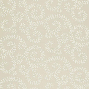 Leafy Scroll Bone 5005091 by Schumacher Designer Wallpaper