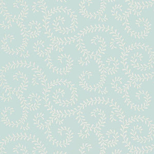 Leafy Scroll Sky 5005092 by Schumacher Designer Wallpaper