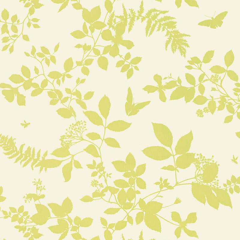 Shadow Vine Chartreuse 5005102 by Schumacher Designer Wallpaper Modern Nature 27.0" - Swanky Fabrics -