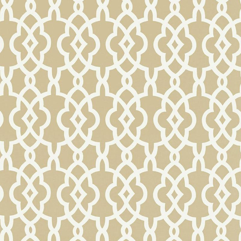 Summer Palace Fret Sand 5005140 by Schumacher Designer Wallpaper Modern Nature 27.0" - Swanky Fabrics -