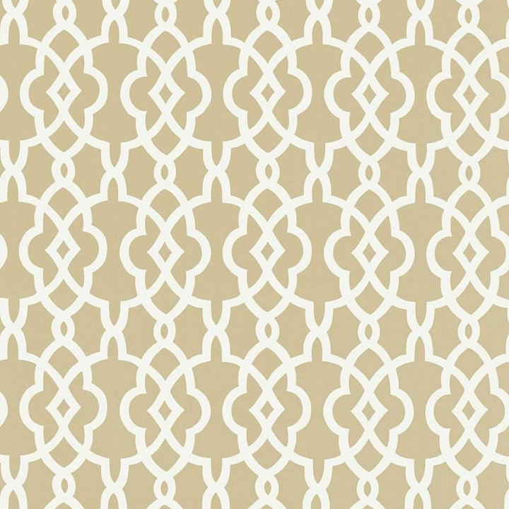 Summer Palace Fret Sand 5005140 by Schumacher Designer Wallpaper Modern Nature 27.0" - Swanky Fabrics -