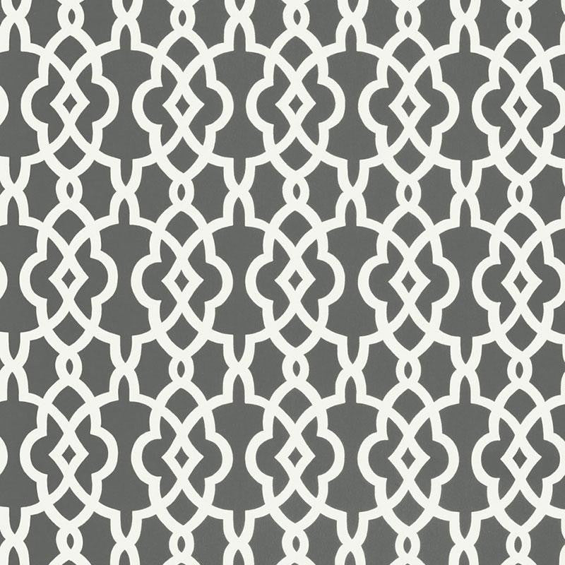 Summer Palace Fret Smoke 5005141 by Schumacher Designer Wallpaper Modern Nature 27.0" - Swanky Fabrics -