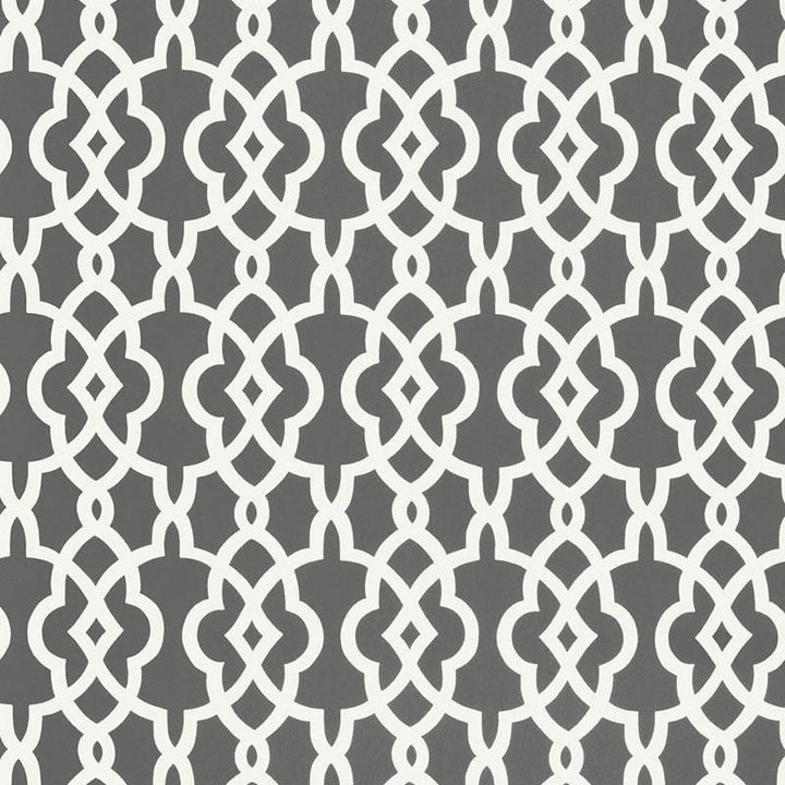 Summer Palace Fret Smoke 5005141 by Schumacher Designer Wallpaper Modern Nature 27.0" - Swanky Fabrics -
