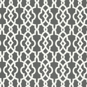 Summer Palace Fret Smoke 5005141 by Schumacher Designer Wallpaper
