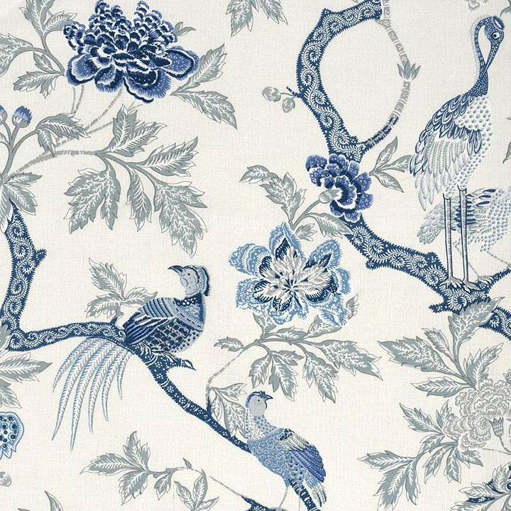 Arbre Chinois Porcelain 174081 by Schumacher Designer Fabric Orient Express 27.0" - Swanky Fabrics -